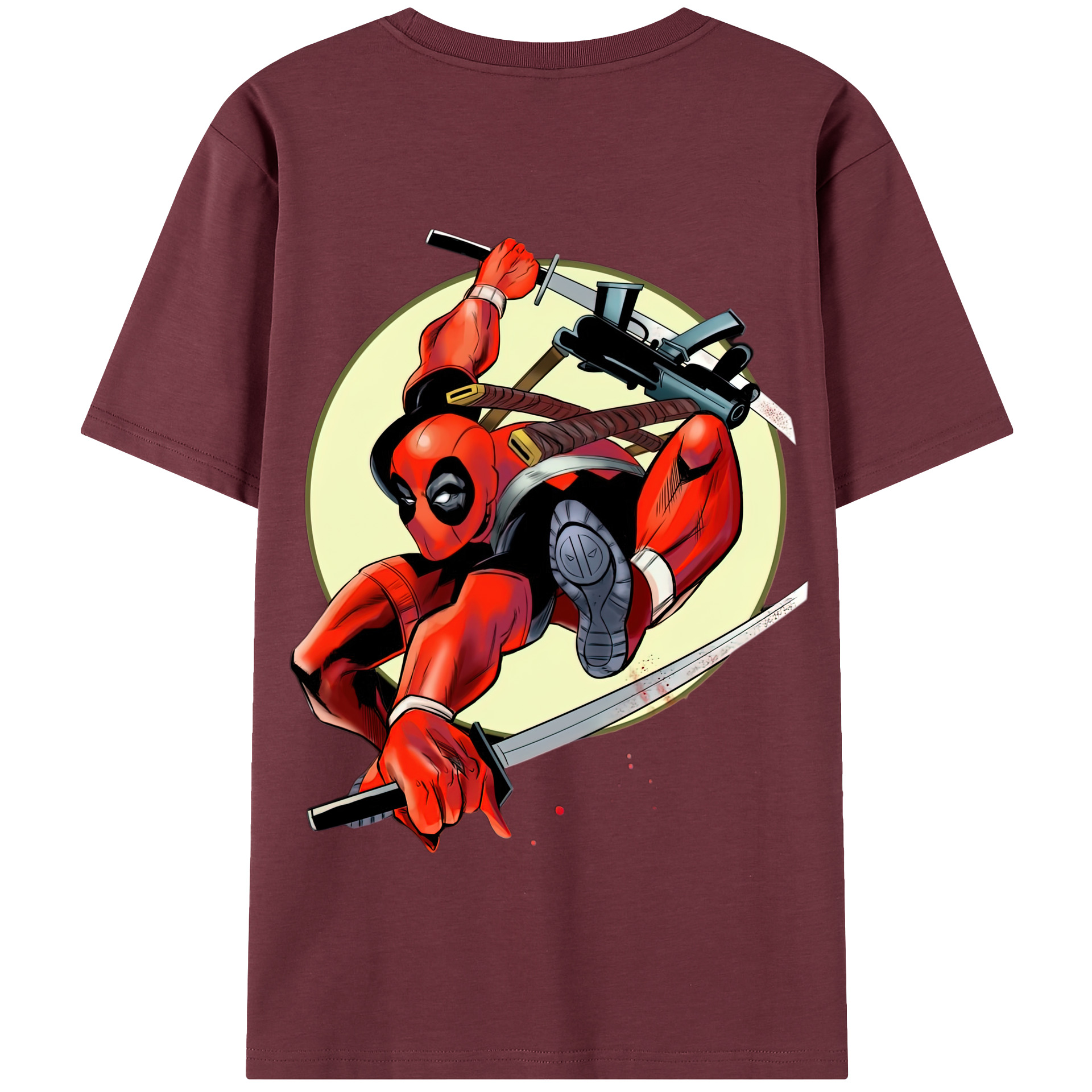 （画像用） Deadpool デッドプール 綿100％半袖Tシャツ（背面プリント）